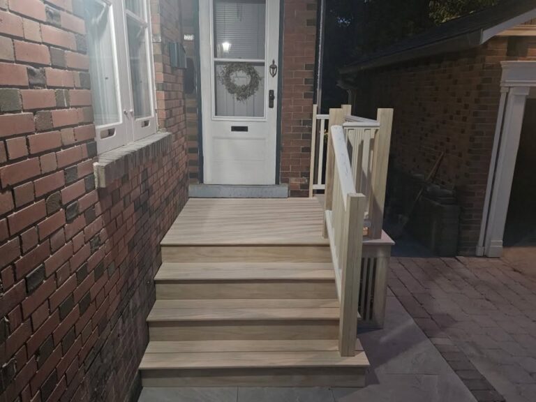Composite front porch steps and railing